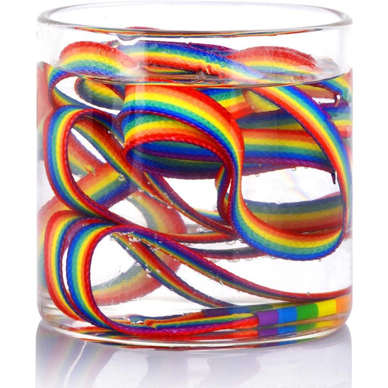 Rainbow Striped Shoe Laces - Rainbow Pride Shoelaces Gay Pride LGBTQ Laces for Parades 47