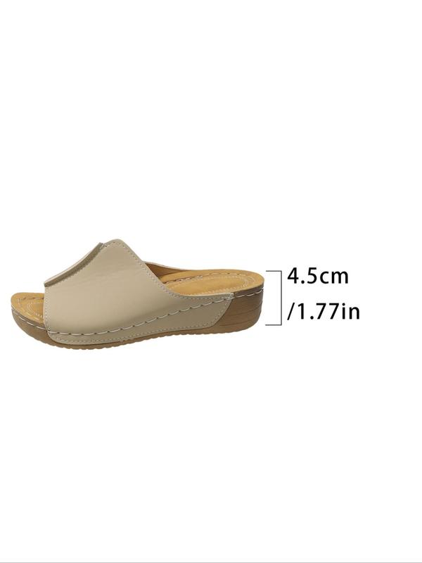 Women's Fashionable Solid Color Slides, Casual Comfortable Wedge Slippers for Summer, Lightweight Breathable Shoes for Daily Wear