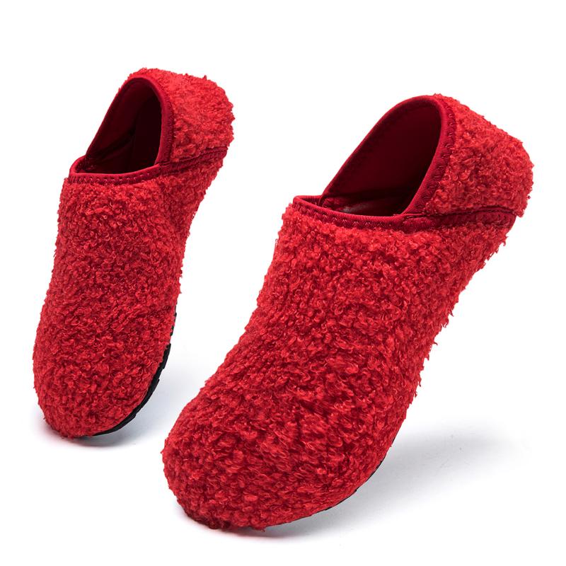 Women Plush Slippers House Slippers Warm Cotton Shoesn Idoor Barefoot Slippers Socks Furry Slip on Comfy Bedroom Flipflop Slide Walking Shoes Soft