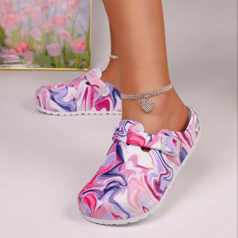 Women’s Colorful Comfortable Adjustable Buckle Clogs Footwear Shoe Women Girl Walking Shoes Summer Stylish Design Women Clog Sandal