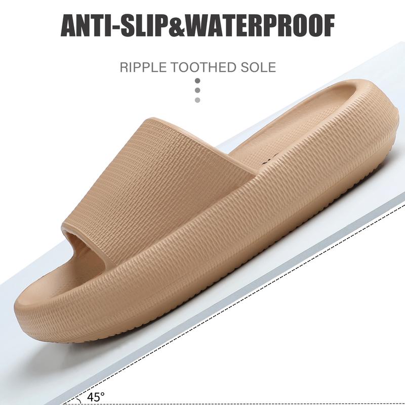 Women's Simple Summer 2024 Solid Color Soft Non-slip Slides, Casual Comfortable Thick Sole Home Slippers, Lightweight & Breathable Slides for indoor & Outdoor Wear,Girl's Walking Shoes, Footwear