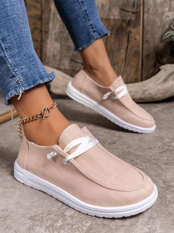 Women's Fashionable Lace Up Low Top Sneakers, 2024 New Style Casual Comfortable Breathable Shoes, Female All-match Round Toe Shoes for Daily Wear