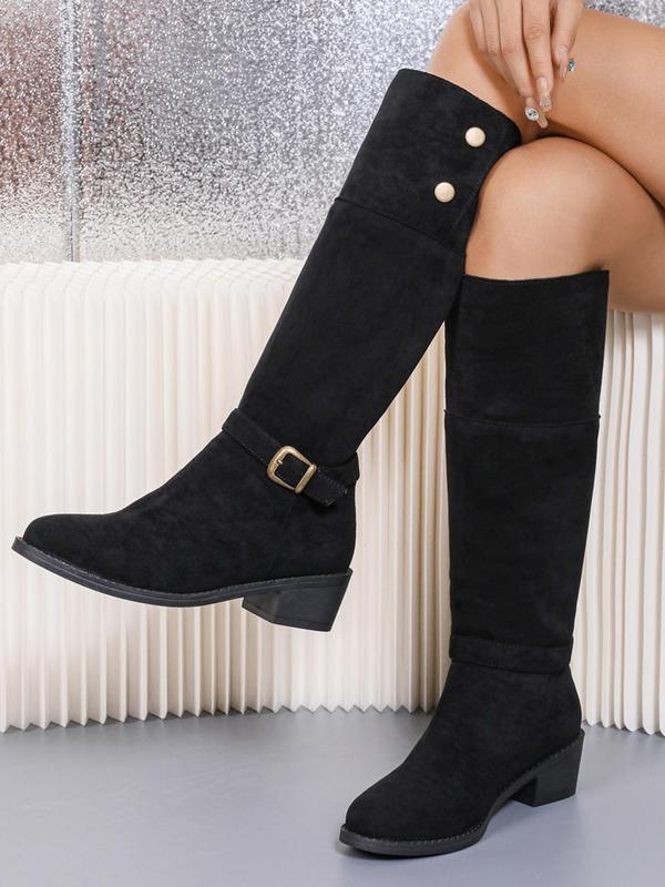 Women's Fashionable Studded Decor Boots, Casual Comfortable Boots for Daily Wear, Trendy All-match Boots for Women & Girls