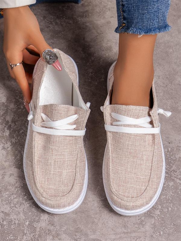 Women's Fashionable Lace Up Low Top Sneakers, 2024 New Style Casual Comfortable Breathable Shoes, Female All-match Round Toe Shoes for Daily Wear