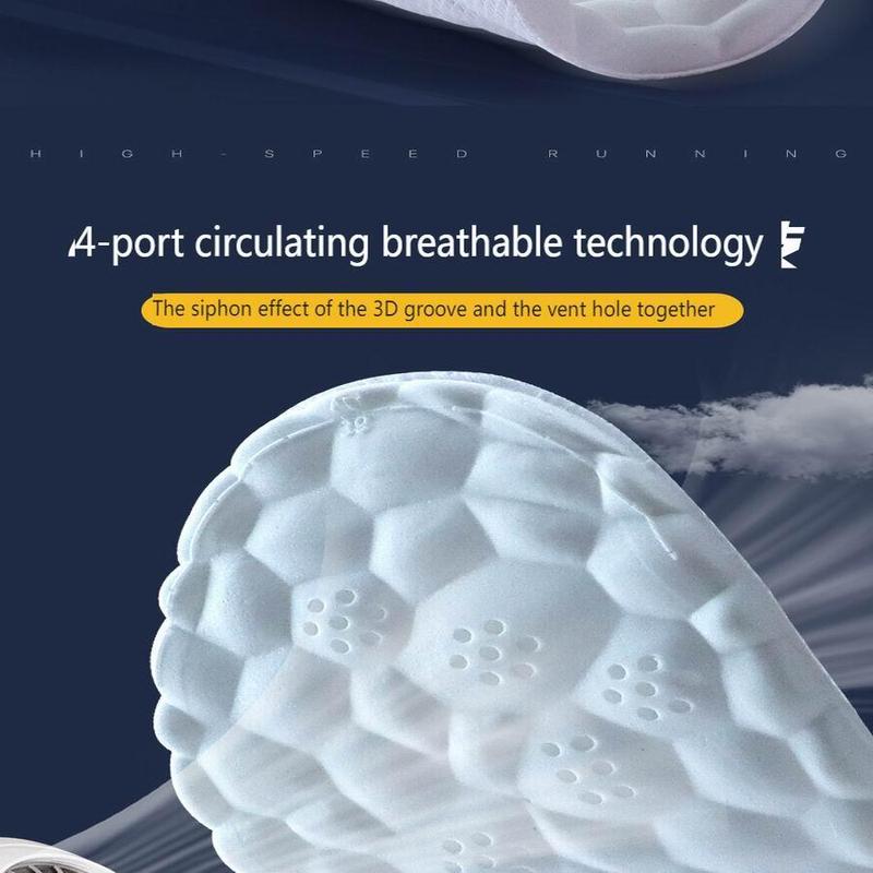 Breathable Insoles, 1 Pair Deodorant Breathable Sweat Absorption Shock Absorption Sports Insoles, Soft Insoles for Unisex