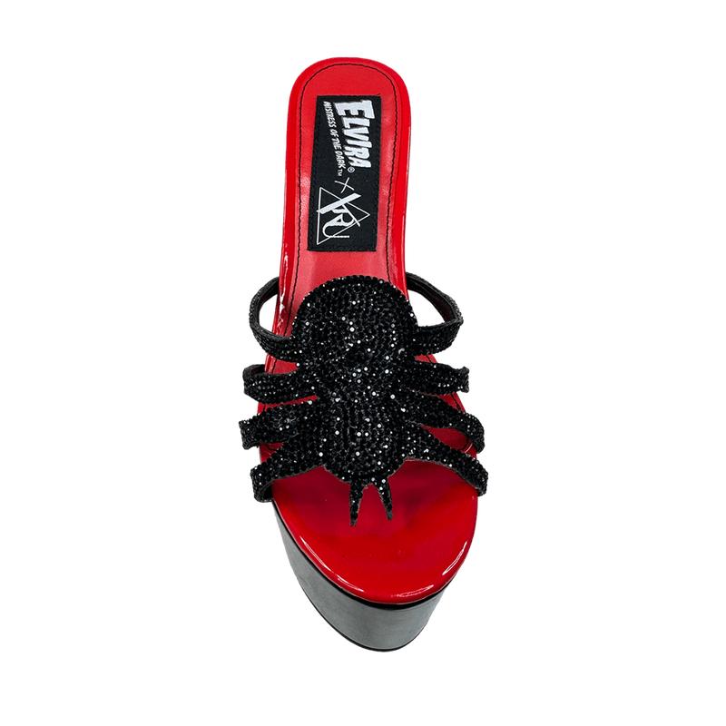 ELVIRA SPIDER PUMP - BLACK RED