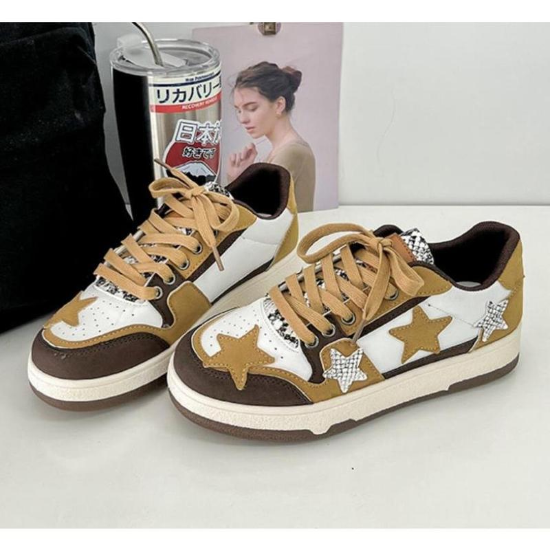 2030 BEST NEW Star Platform Shoes, Cute Sneakers for Women Walking Outdoor, Fashionable Lace-up Shoes, Breathable Casual Shoes