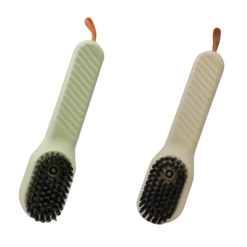 2-Pack Liquid-Dispensing Shoe Cleaning Brushes, Household Press-to-Dispense Design for Washing Shoes, Laundry, and Home Cleaning, Soft Bristles Gentle on Shoes and Fabrics