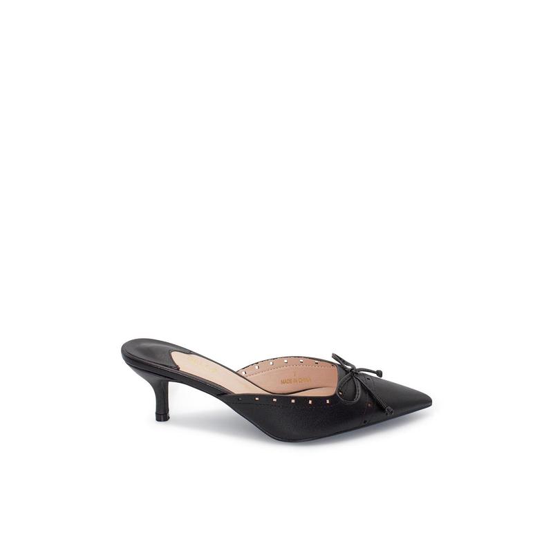 Lillie Pointed Toe Kitten Heel - Black