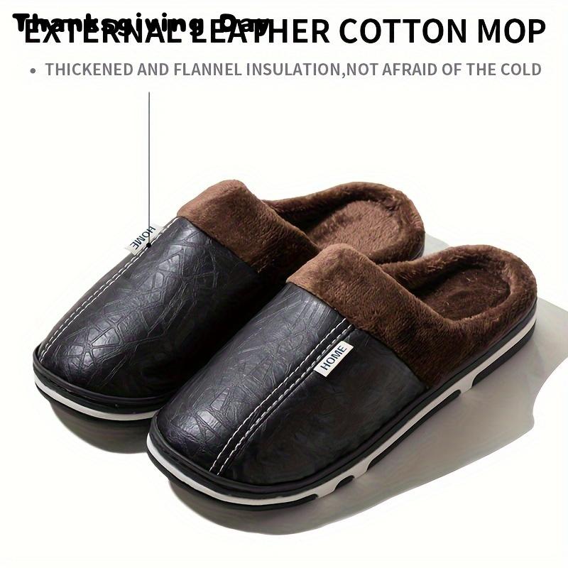 2025 Hot Men's Minimalist Home Slippers Women's Household Warm Plush Slippers Thickened Waterproof Slippers