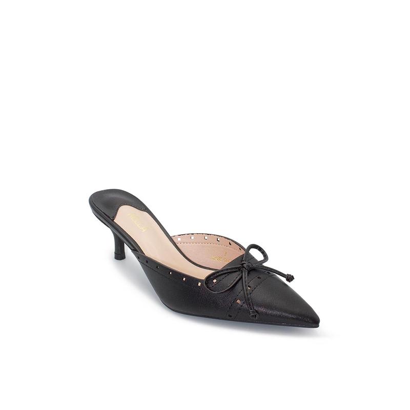 Lillie Pointed Toe Kitten Heel - Black