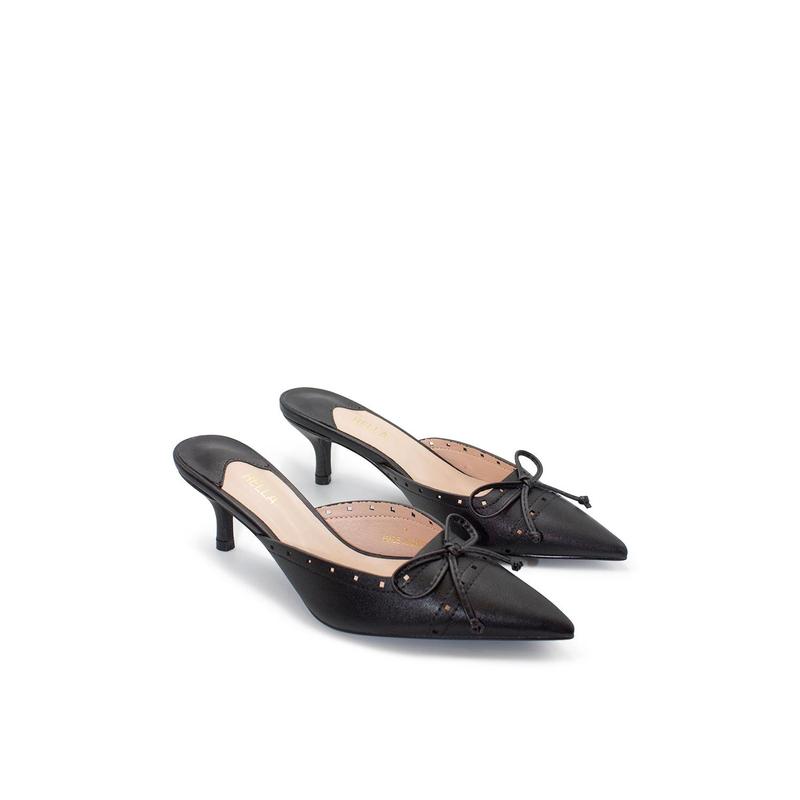 Lillie Pointed Toe Kitten Heel - Black