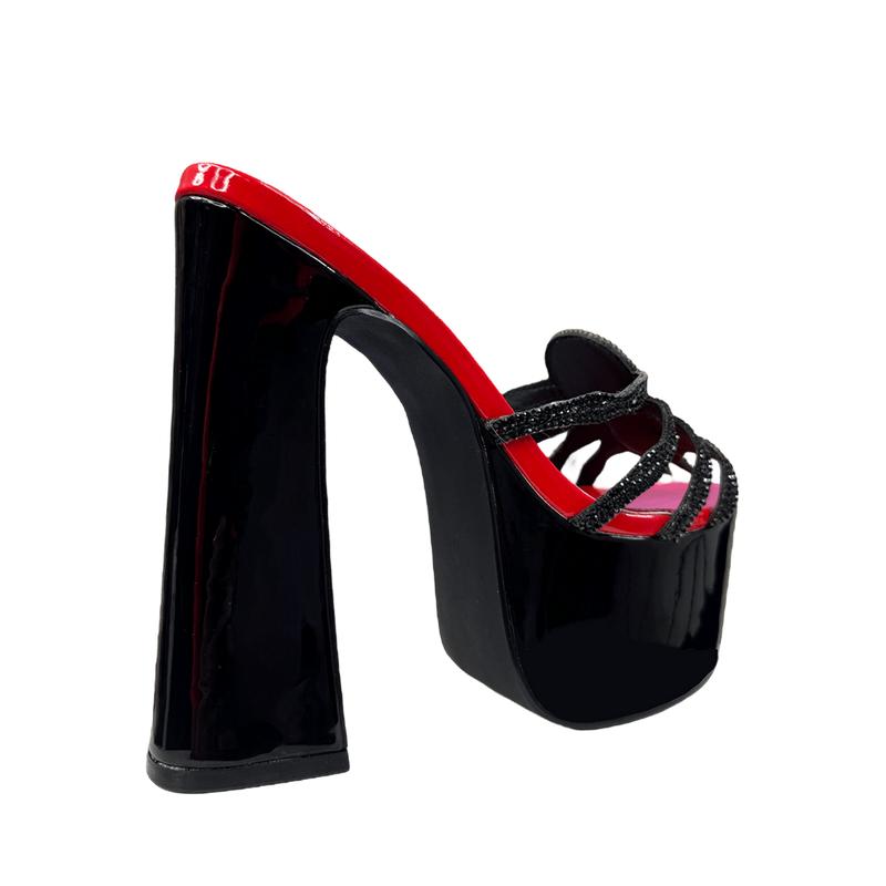 ELVIRA SPIDER PUMP - BLACK RED