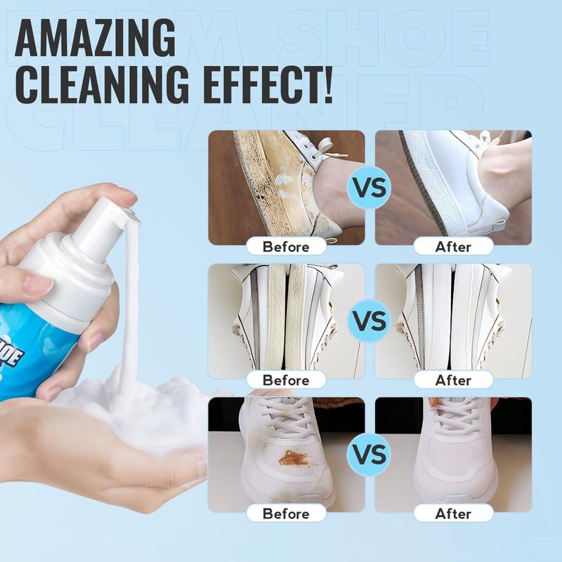 Shoe Cleaning Kit-6.76 Oz Sneaker Cleaner with Brush and Towel, White Shoe Cleaner Foam Shoe Cleaner Footwear Comfort Leather Parent