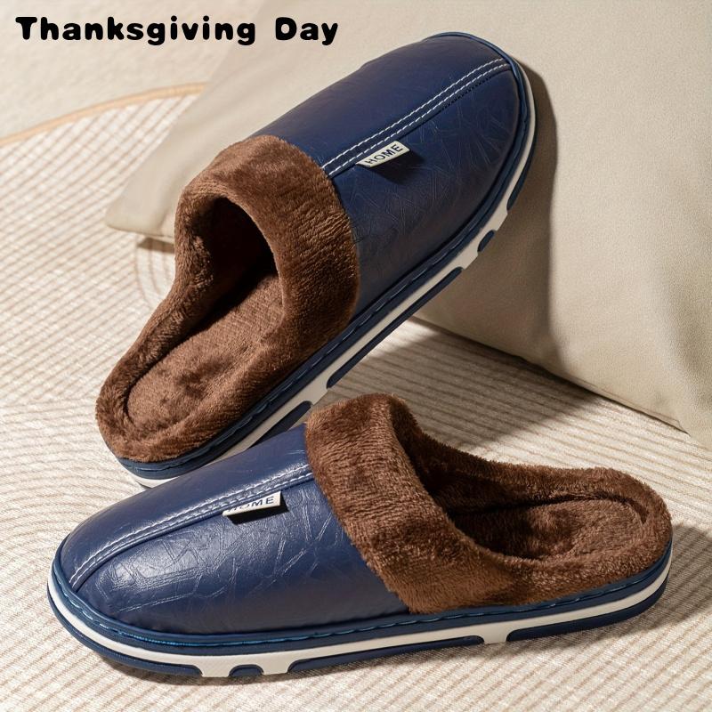 2025 Hot Men's Minimalist Home Slippers Women's Household Warm Plush Slippers Thickened Waterproof Slippers