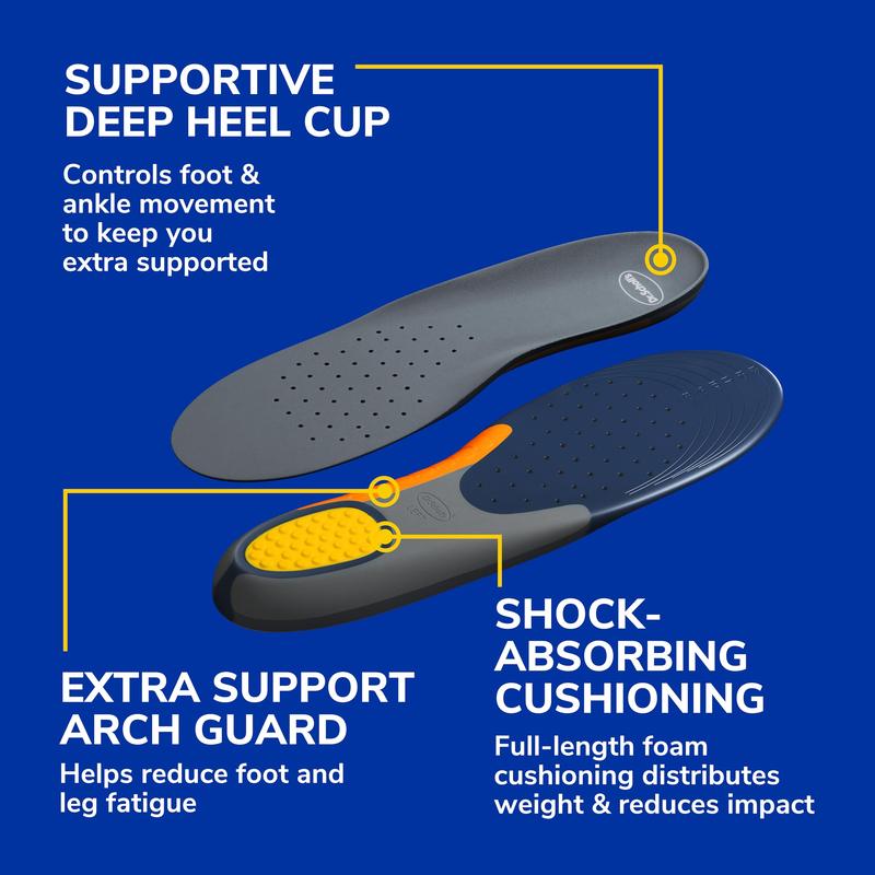 Dr. Scholl's Heavy Duty Support Insole Orthotics, 200lbs+, Shock Absorbing, Arch Support, Distributes Pressure, Footwear Men Size 8-14, 1 Pair