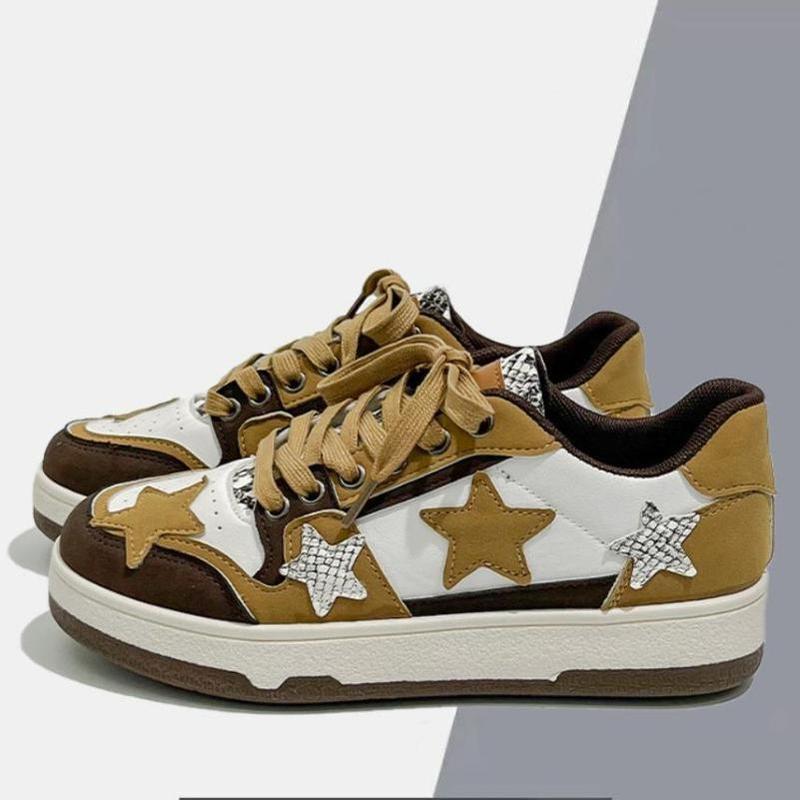 2030 BEST NEW Star Platform Shoes, Cute Sneakers for Women Walking Outdoor, Fashionable Lace-up Shoes, Breathable Casual Shoes