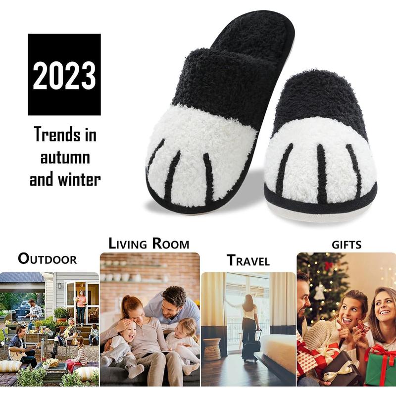 Women's Cat Paw Cozy Slippers Warm Gifts for Women Men with Memory Foam Trendy Cute Fuzzy Winter House Shoes Indoor Outdoor