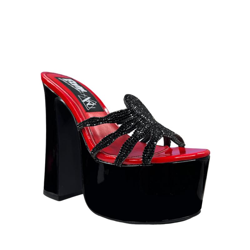 ELVIRA SPIDER PUMP - BLACK RED