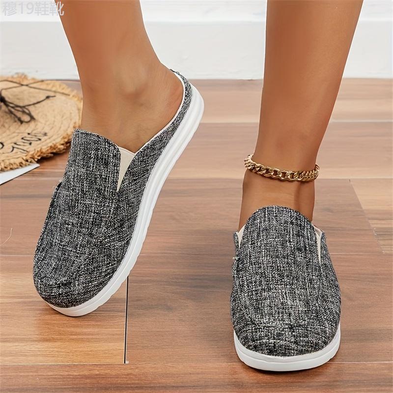 Womens Loafers - Soft Canvas, Classic Round Toe, Slip-On, Ultra-Lightweight Shoes for Casual, Everyday Wear, Outdoor Activities, and Comfortable Slippers Footwear Girl Footwear Girl Walking Shoes Insole Slipon Ballroom