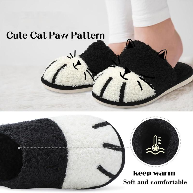 Women's Cat Paw Cozy Slippers Warm Gifts for Women Men with Memory Foam Trendy Cute Fuzzy Winter House Shoes Indoor Outdoor