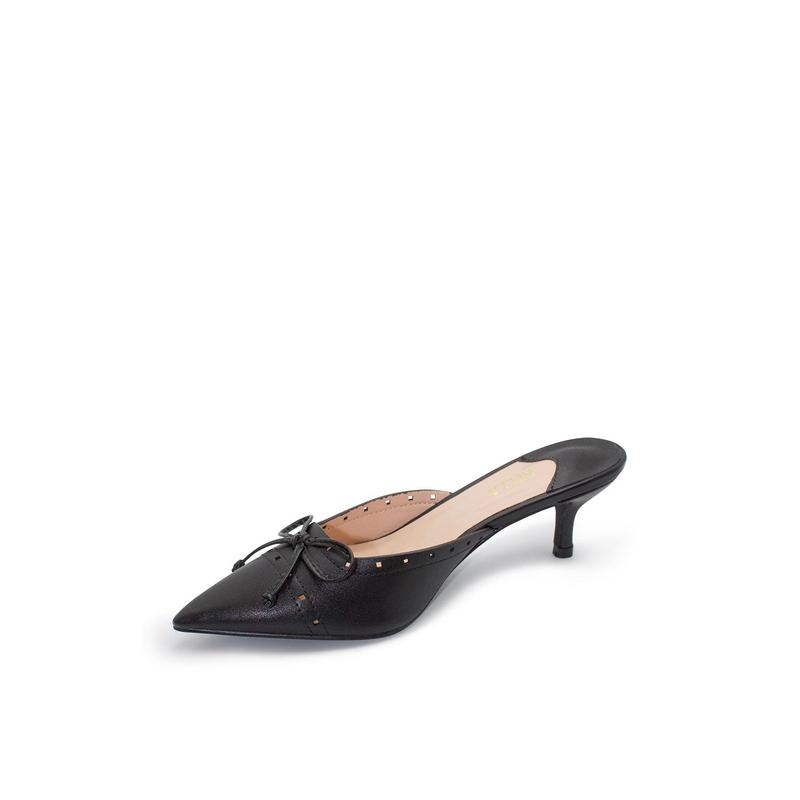 Lillie Pointed Toe Kitten Heel - Black