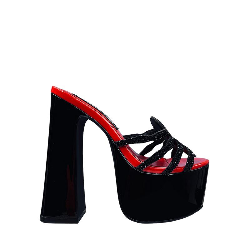 ELVIRA SPIDER PUMP - BLACK RED