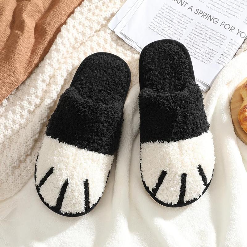 Women's Cat Paw Cozy Slippers Warm Gifts for Women Men with Memory Foam Trendy Cute Fuzzy Winter House Shoes Indoor Outdoor