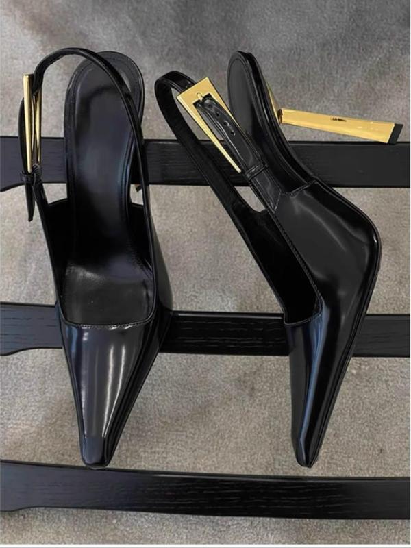 Women's Solid Color Stiletto Heeled Sandals, Elegant Pointed Toe Back Strap High Heel Sandals for Party, Daily Clothing Decor for Women & Girls