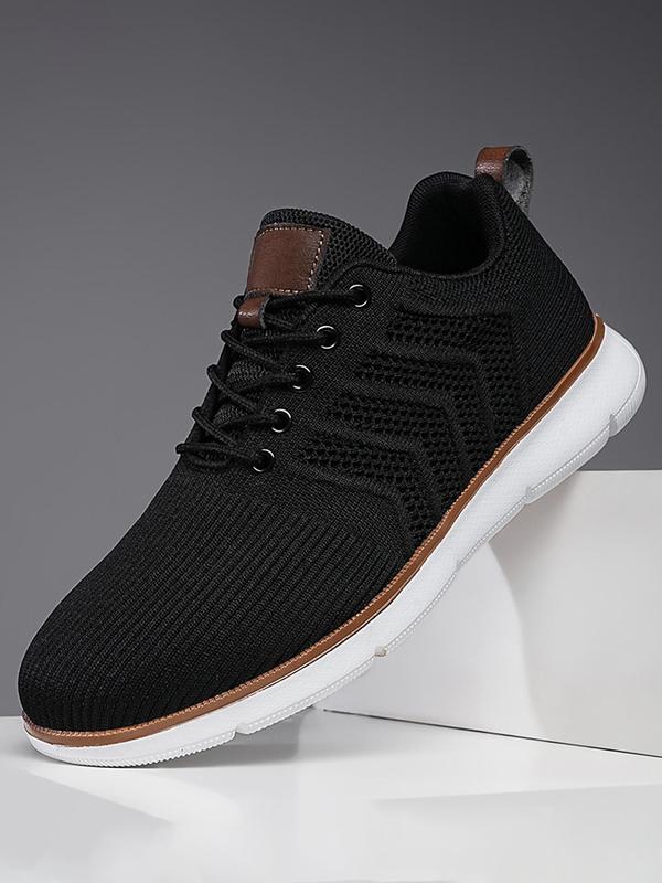 Men's Casual Lace Up Mesh Breathable Lightweight Sneakers, Casual Comfortable Sports Running Shoes, Male All-match Round Toe Shoes for Daily Wear