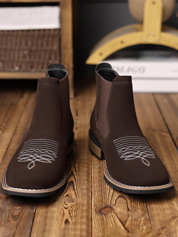 Men's Business Fashion Solid Color Chelsea Boots, Casual Retro Fashion Boots for Daily Wear, Male All-match Trendy Shoes for Daily Wear