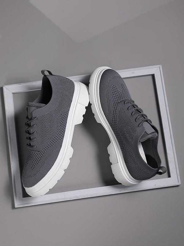 Men's Casual Lace Up Mesh Breathable Lightweight Sneakers, Casual Comfortable Sports Running Shoes, Male All-match Round Toe Shoes for Daily Wear