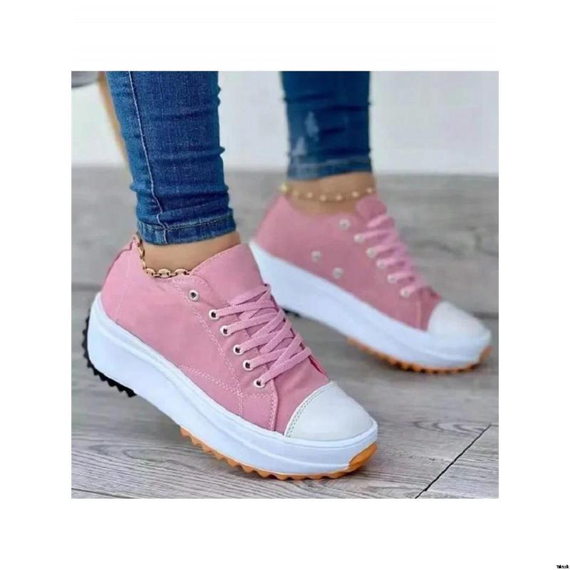 Women's Shoes Brand Casual Shoes Women's Flat Lace Up Fashion Canvas Shoes Breathable Comfortable Sports Shoes Women's New 2024