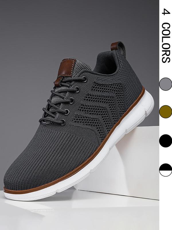 Men's Casual Lace Up Mesh Breathable Lightweight Sneakers, Casual Comfortable Sports Running Shoes, Male All-match Round Toe Shoes for Daily Wear