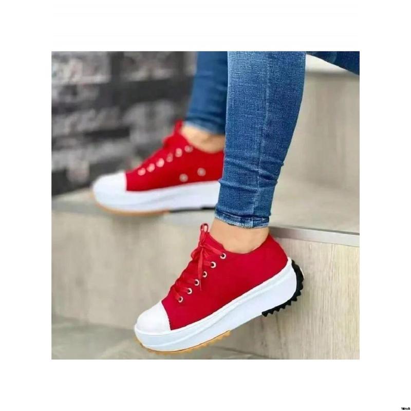 Women's Shoes Brand Casual Shoes Women's Flat Lace Up Fashion Canvas Shoes Breathable Comfortable Sports Shoes Women's New 2024