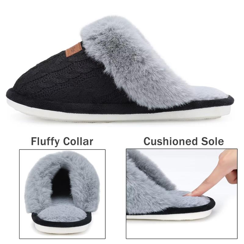 2024 Women's and Men's House Slippers Slip on Fuzzy Slippers with Faux Fur Lining Indoor Outdoor Home Shoes with Rubber Sole