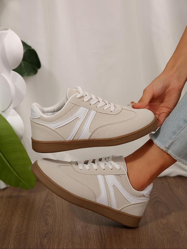 Women's Fashionable Lace Up Low Top Sneakers, Casual Comfortable Sports Shoes for Daily Wear, Female All-match Round Toe Shoes for Women & Girls