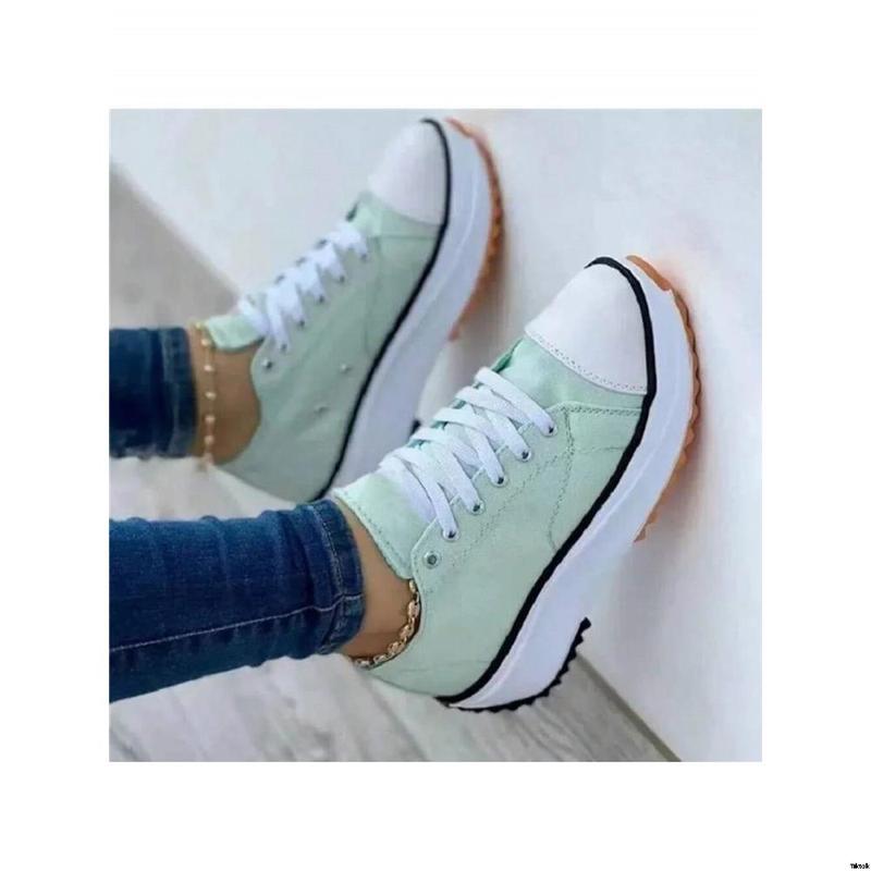 Women's Shoes Brand Casual Shoes Women's Flat Lace Up Fashion Canvas Shoes Breathable Comfortable Sports Shoes Women's New 2024