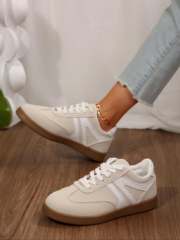 Women's Fashionable Lace Up Low Top Sneakers, Casual Comfortable Sports Shoes for Daily Wear, Female All-match Round Toe Shoes for Women & Girls