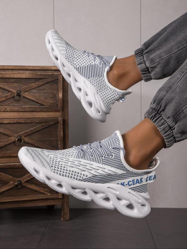 Men's Fashionable Letter Pattern Lace Up Low Top Sneakers, Casual Comfortable Breathable Sports Running Shoes, Trendy All-match Sneakers for Daily Wear