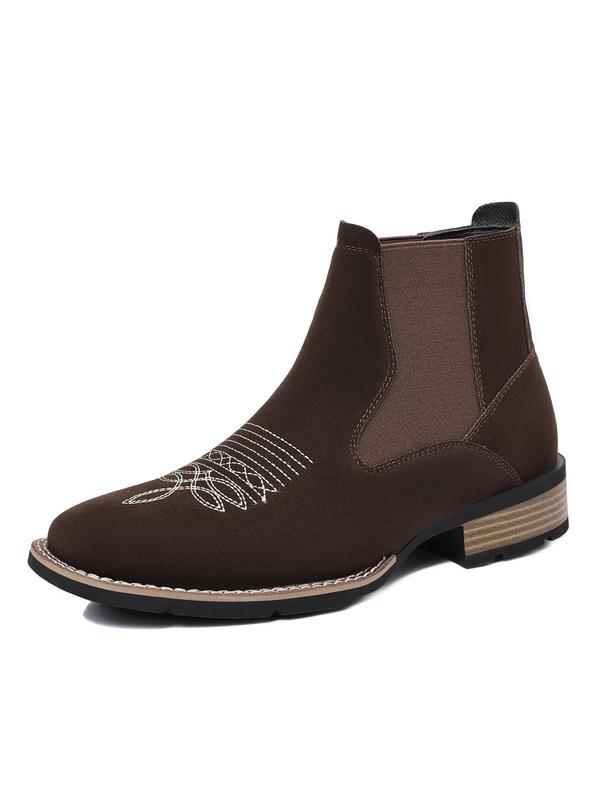 Men's Business Fashion Solid Color Chelsea Boots, Casual Retro Fashion Boots for Daily Wear, Male All-match Trendy Shoes for Daily Wear