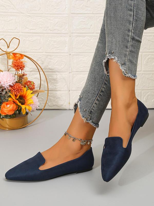 Women's Elegant Solid Color Flats, 1 Pair Casual Comfortable Soft Sole Flat Shoes for Daily Wear, Lightweight Breathable Slip-on Shoes for Daily Wear