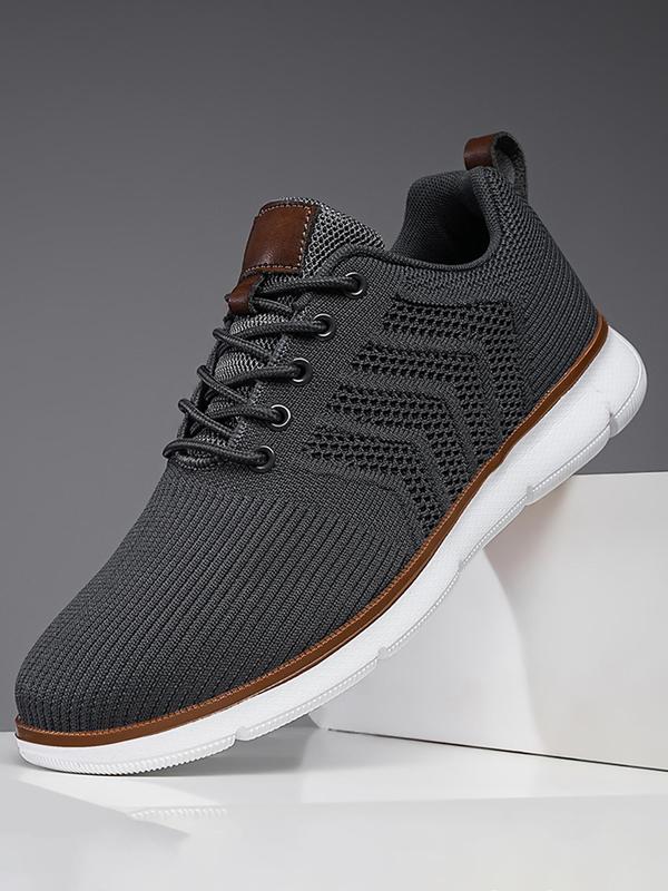 Men's Casual Lace Up Mesh Breathable Lightweight Sneakers, Casual Comfortable Sports Running Shoes, Male All-match Round Toe Shoes for Daily Wear