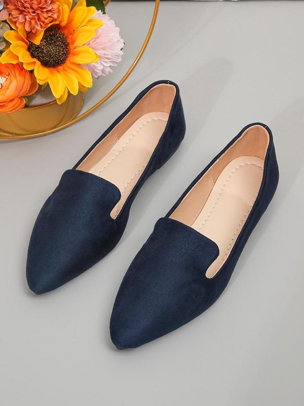 Women's Elegant Solid Color Flats, 1 Pair Casual Comfortable Soft Sole Flat Shoes for Daily Wear, Lightweight Breathable Slip-on Shoes for Daily Wear