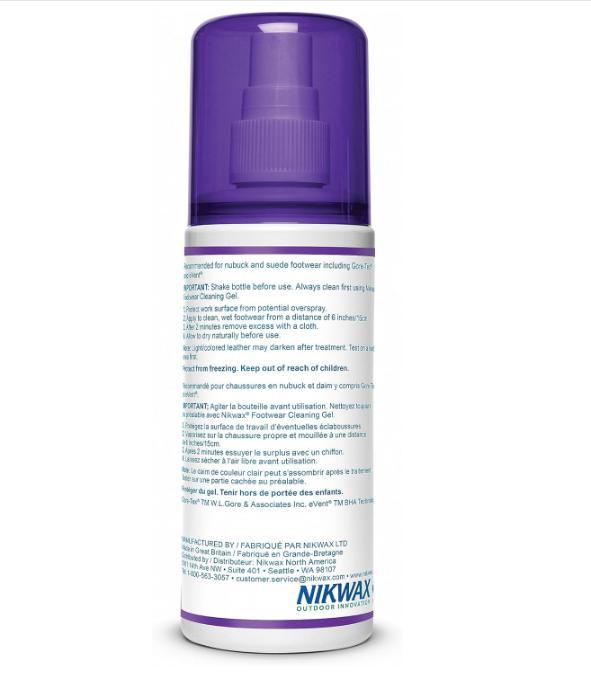 Nikwax Nubuck & Suede Proof, 125ml, Spray-On Waterproofing Restores DWR Water Repellency in Textured Leather Footwear