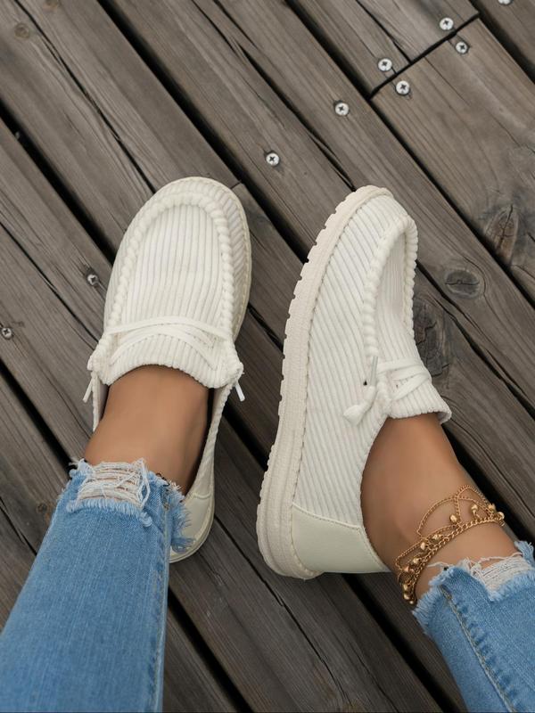 Women's Fashionable Plain Lace Up Low Top Sneakers, 2024 New Style Casual Comfortable Sports Designer Shoes for Daily Wear, Breathable Non-slip Sneakers 2024 Fall Shoes