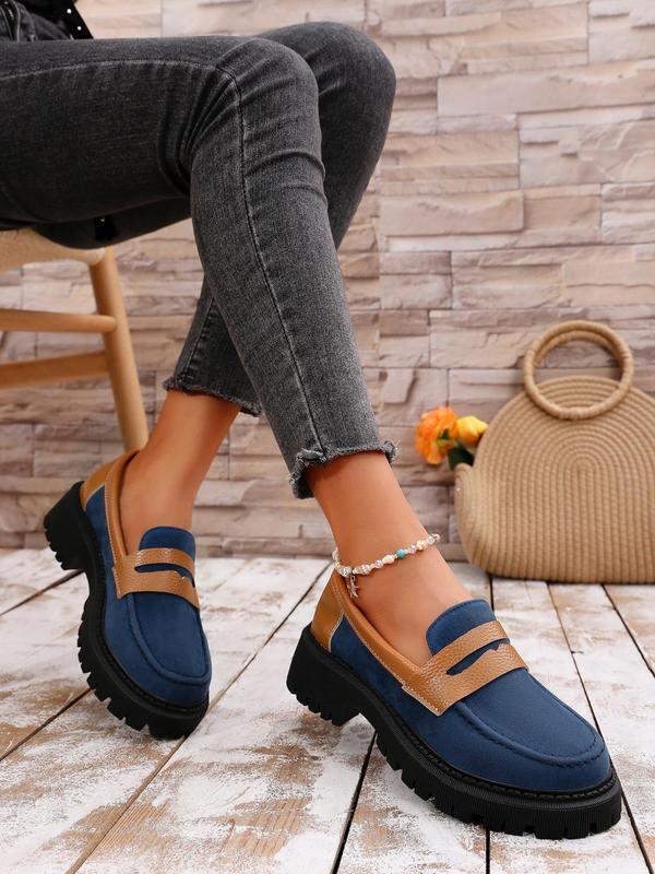 Women's Fashionable Solid Color Slip on Loafers, Casual Comfortable Flat Shoes for Daily Wear, Lightweight Breathable Shoes for All Seasons