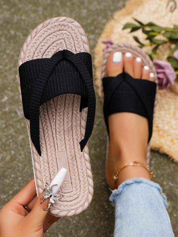 Women's Elegant Plain Color Flip Flops, Casual Soft Non-slip Flip Flops, Fashionable Flip Flops for Indoor & Outdoor Wear