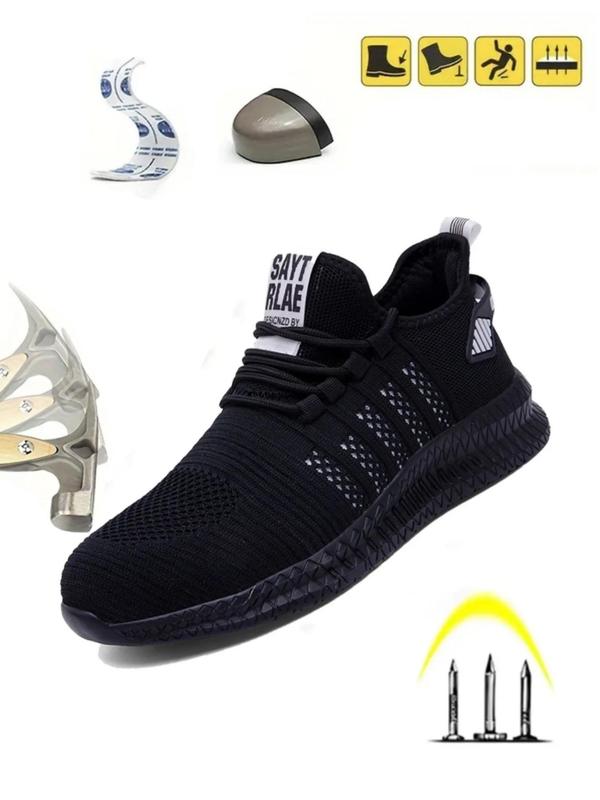 2024 Summer Striped Lace Up Sports Shoes, Lightweight Work Running Sneakers for Men, Round Toe Anti-odor Work Shoes, Boy's Walking Shoes, Footwear