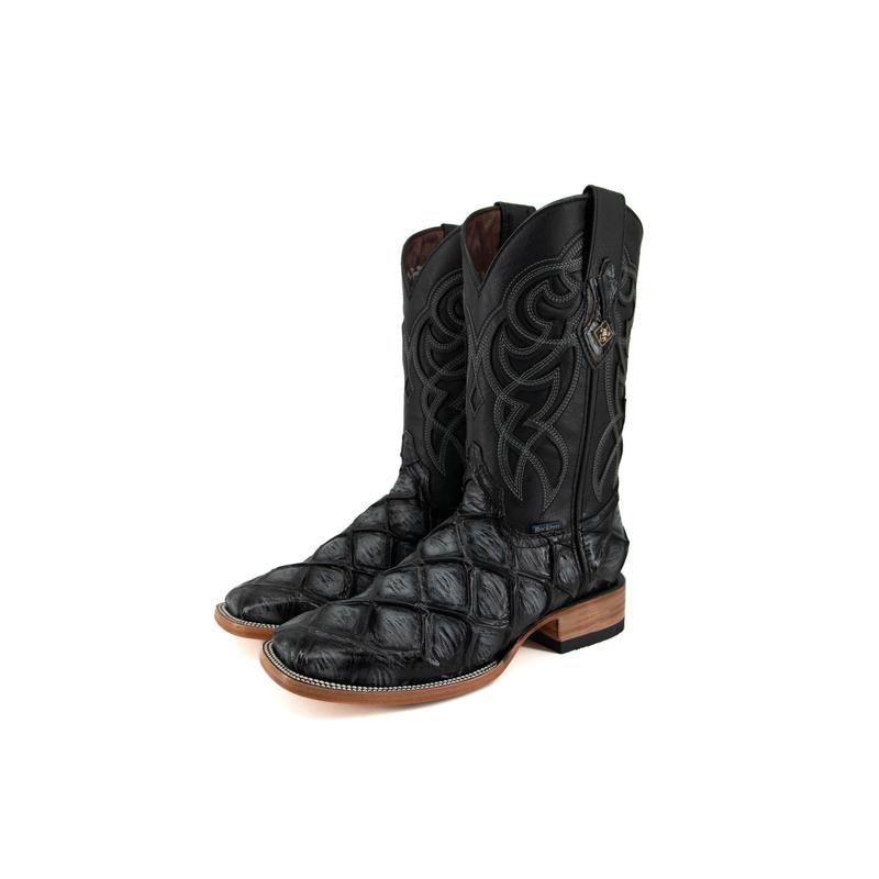 Big Bass Pirarucu Print Square Toe Cowboy Boots